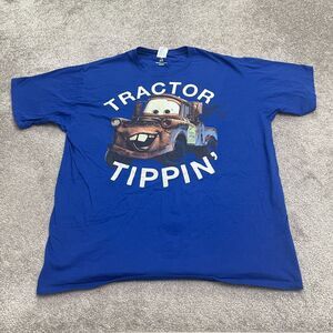 Port & Company x Disney Pixar Cars Tow Motor Graphic T-Shirt Mens XL Blue Crew